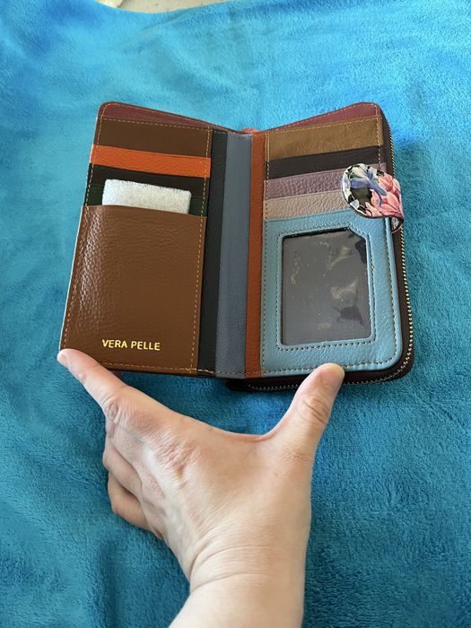 Portofel dama Vera Pelle Italia 10x3x19 cm nou fara eticheta