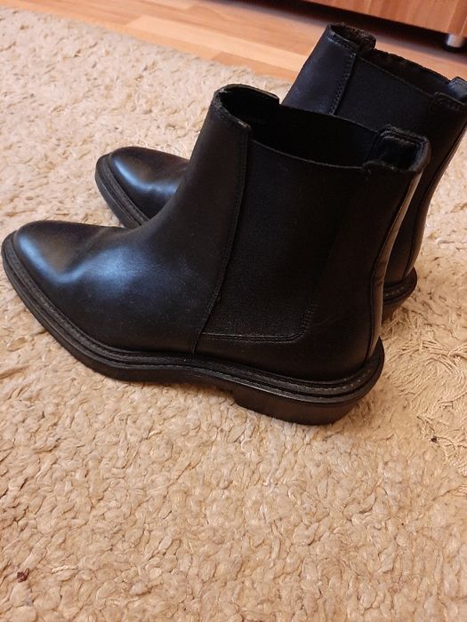 Ghete Chelsea Zara din piele cu varf ascuțit,model Balenciaga,Balmain,