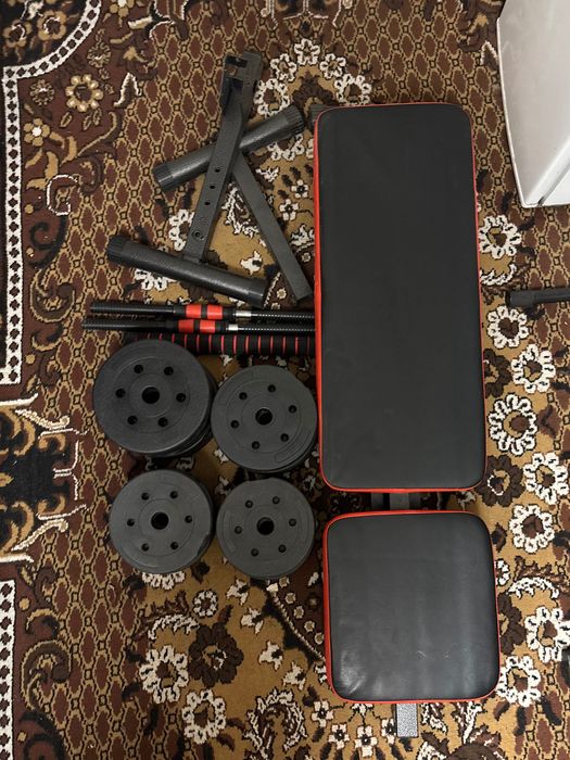 Набор гантелей SHYN SPORT (30 кг ) со скамейкой