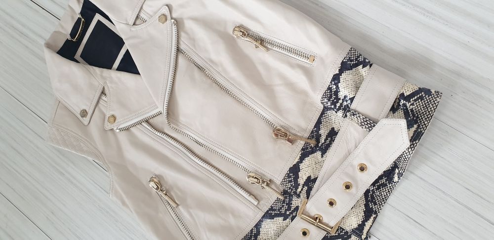 Philipp Plein Leather Womens Vest Size S / ОРИГИНАЛ! Дамски Кожен Елек