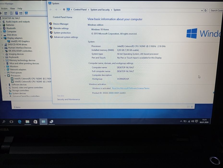 Laptop Toshiba Satelite C50