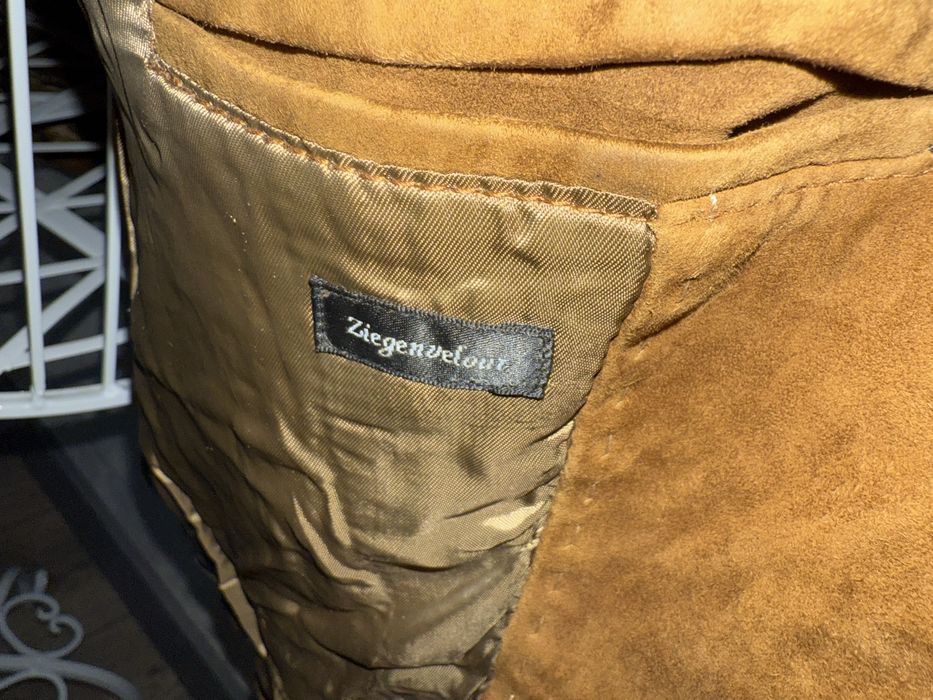 Мъжко сако естествена кожа велур л l