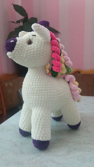 Мягкая игрушка "Единорог" белого цвета