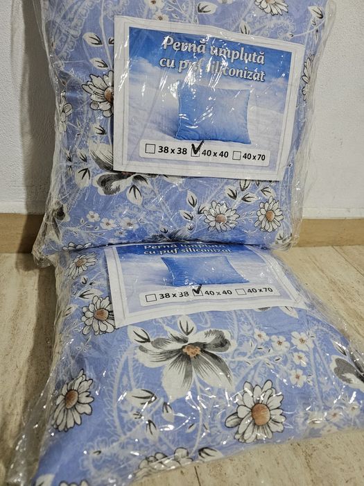 Set 2 perne 40x40 cm – Noi cu etichetă | Moi, pufoase | Livrare OLX