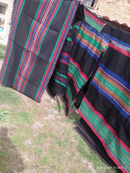 Ръчно тъкани ,нови памучни черги.