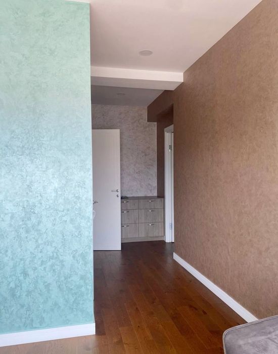 Отделочные работы: обои,  левкас, покраска,   декоративная штукатурка