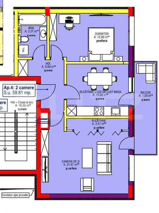 Apartament 2 camere, Decomandat, 60 mp, Imobil Nou, Zona Rivus — fotografia 3
