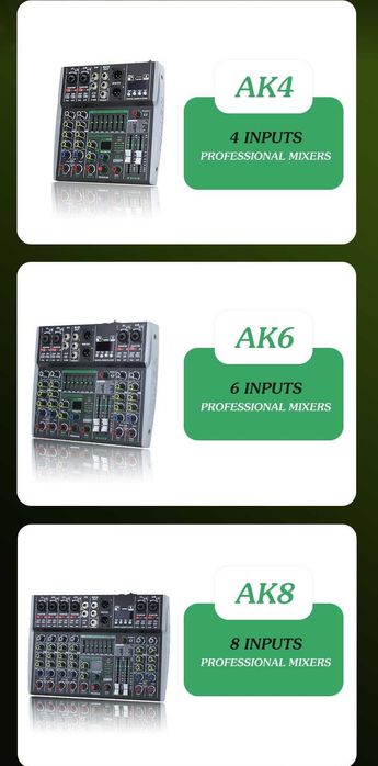 Pasiv mixer audio 6 canale AK6 Stereo canal 99 Efecte DSP USB Bluetooth Egalizator 7 benzi
