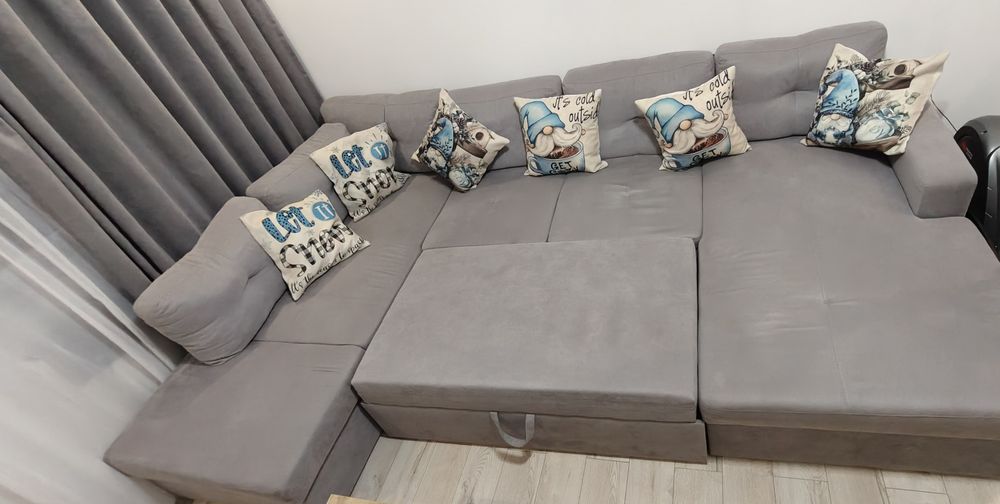 Colțar U extensibil gri