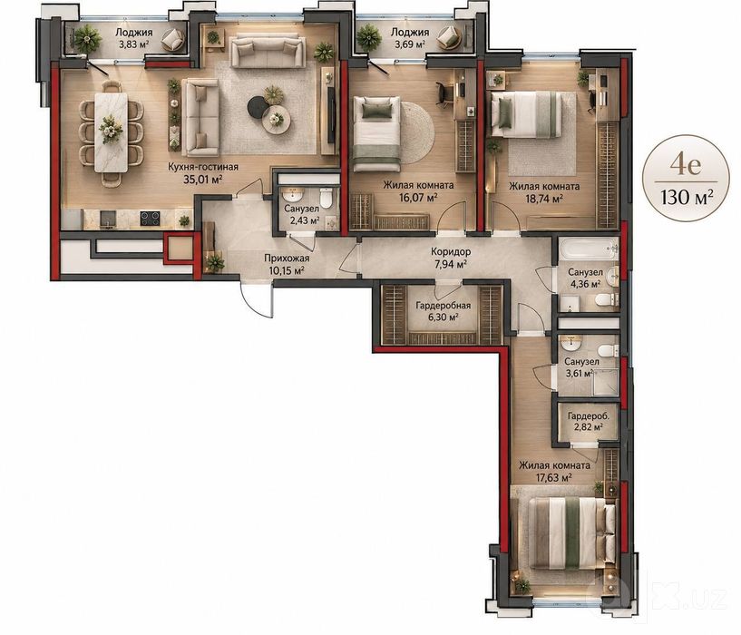 Regnum Plaza 4/7/15 130м2 с кадастром