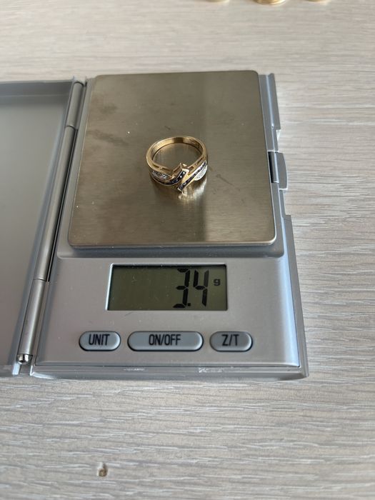 Inel aur galben 14k cu safire
