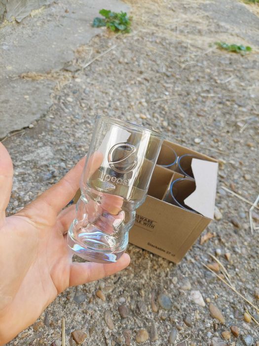 Чаши стъклени брандирани Пепси 6бр. 10лв