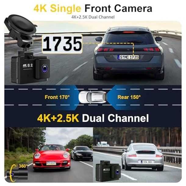 Видеорегистратор | 4K+2.5K двуканален видеорегистратор за автомобили с 5GHz WiFi, GPS