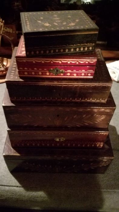 Cutii artizanat romanesti din lemn anii 70