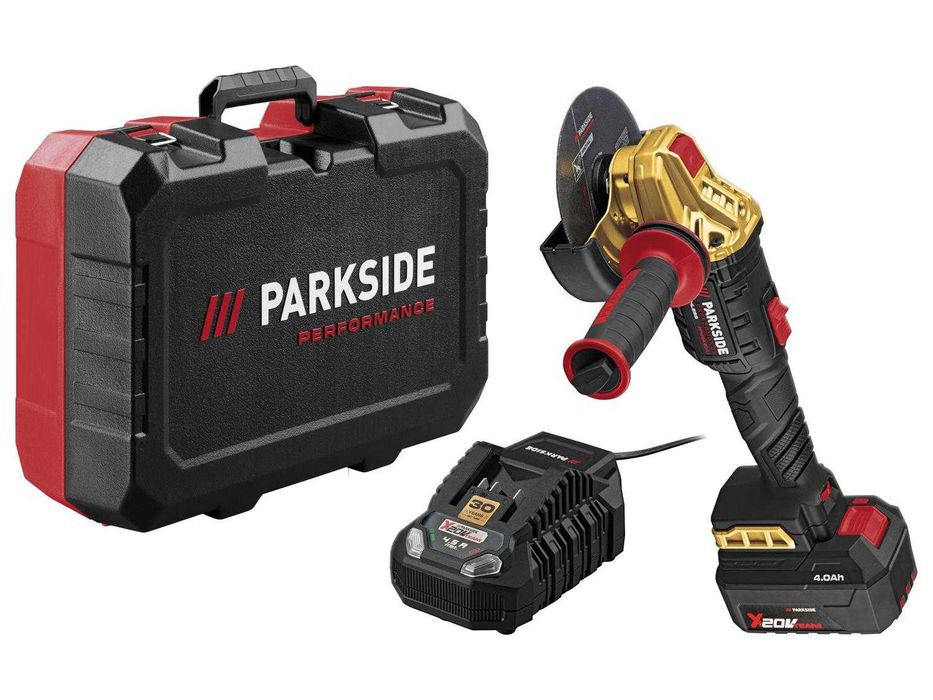 Polizor unghiular Parkside Performance 20V cu acumulator și încărcător