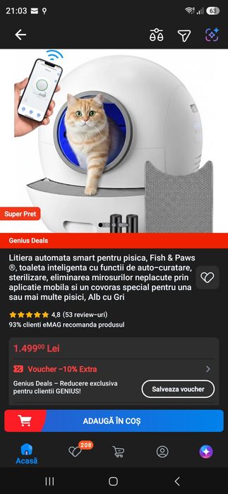 Litiera automata smart Fish & Paws