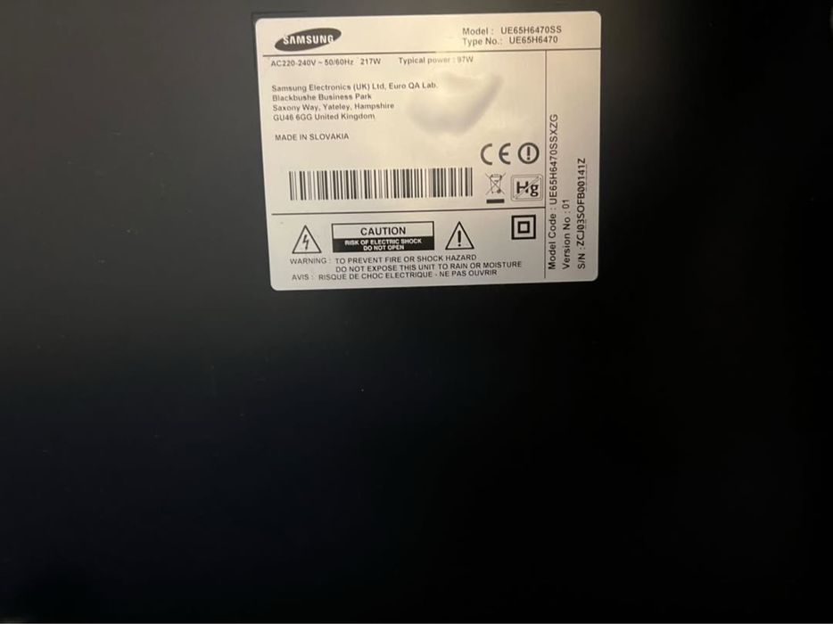 Samsung 65” 3D smart tv