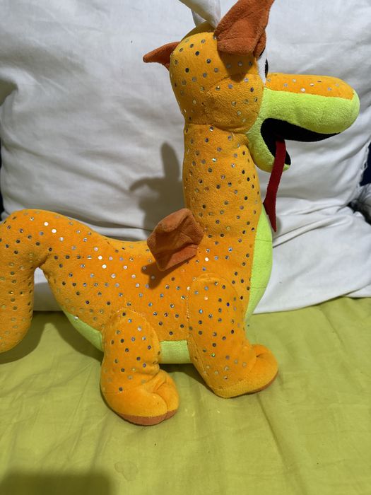 Оранжев дракон със сребрист брокат