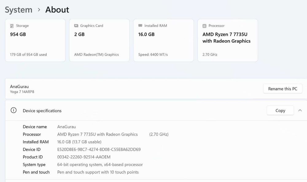 Ultrabook Lenovo 14'' Yoga 7 GARANTIE