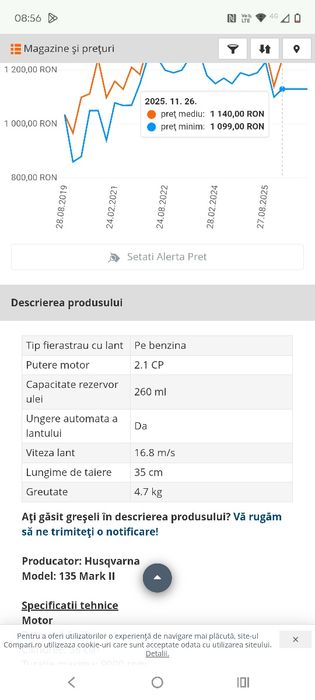 Drujba Husqvarna 135 Mark 2 an 2025. Noua