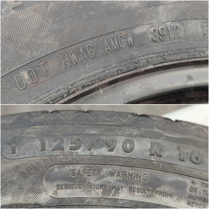 Roată de rezervă slim 5x112 T125/90 R16 DOT 3912 Mercedes-Benz C-Class W204 (2007-2014) Cod:2044000302 (3D)