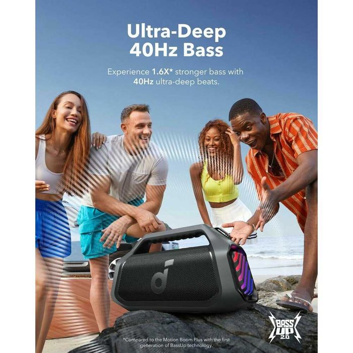 Нова 140 вата Anker Soundcore Boom 2 Plus - мощна и качествена Bluetooth колона, управление с App