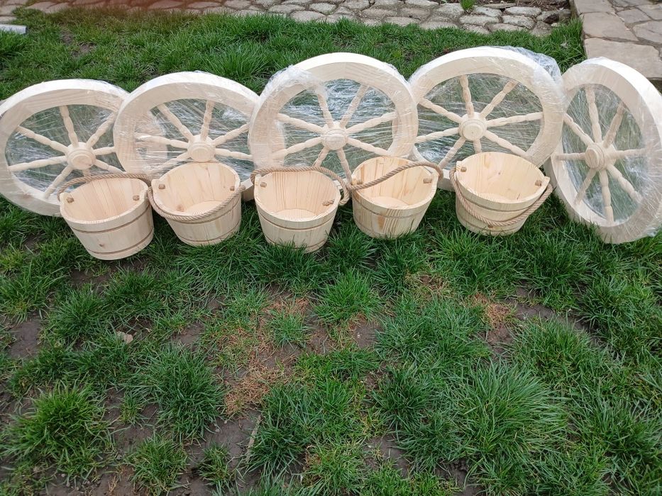 Găleată lemn rustic