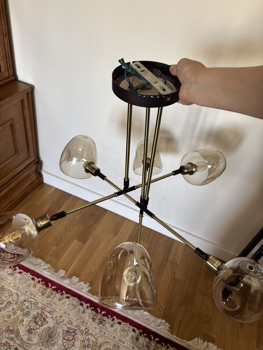 Люстра потолочная, 6 плафонов, в стиле лофт