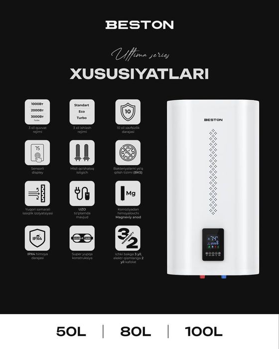 Электро-водонагреватели BESTON ULTIMA +доставка 2025 NEW