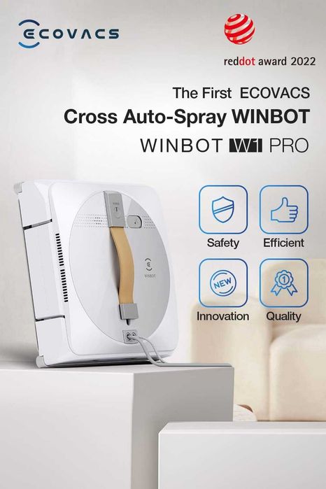 Робот за чистене на прозорци Ecovacs Winbot W1 Pro с моп WiFi App