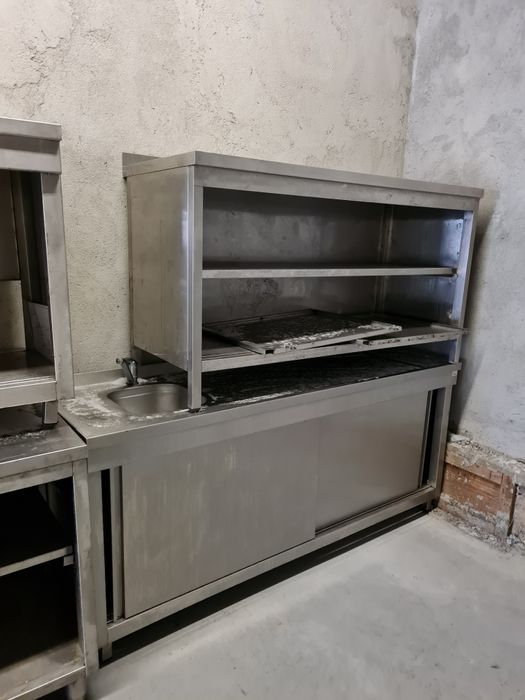 Неутрално кухненско оборудване маси, мивки, шкафове от инокс