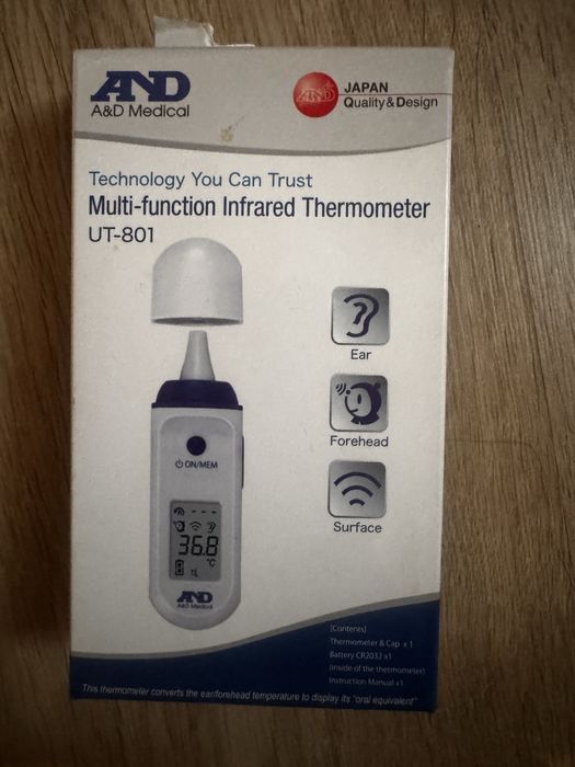 Termometru non-contact, AND UT-801, cu IR, pentru copii si adulti, functie de alarmare