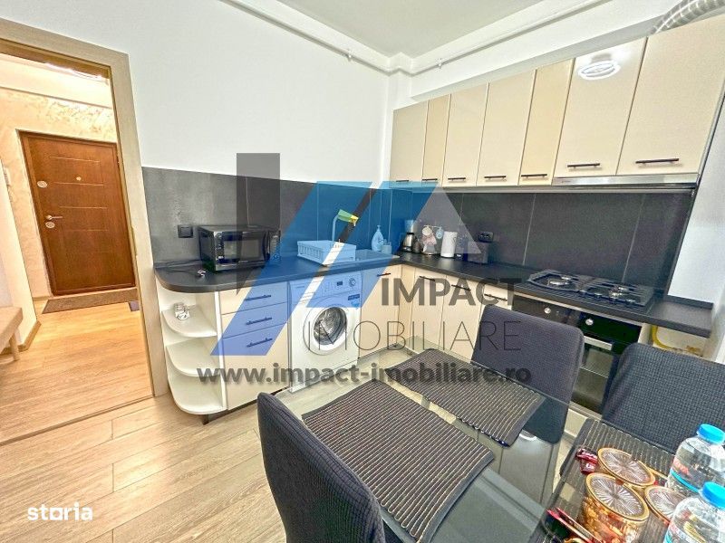 Mobilat si utilat LUX, Brazda,etaj2 cu lift,centrala termica, bloc nou