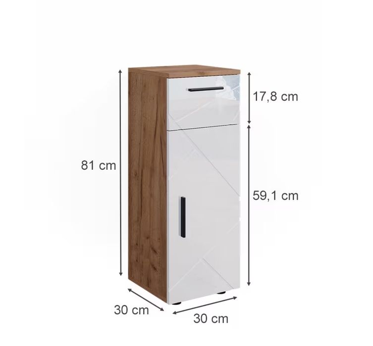 Среден шкаф бял гланц 5713