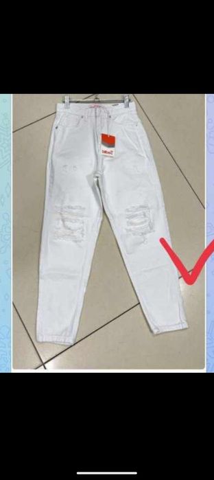 Джинсы брюк, белого цвета, джинсы шим, оқ рангли