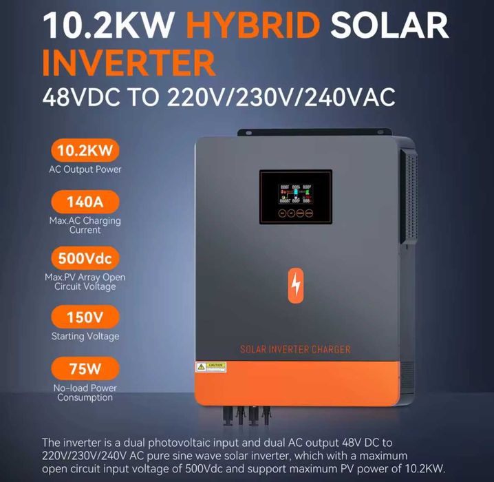 Хибриден инвертор Pow Mr - 10,2 Kw / 48V / 2 стринга