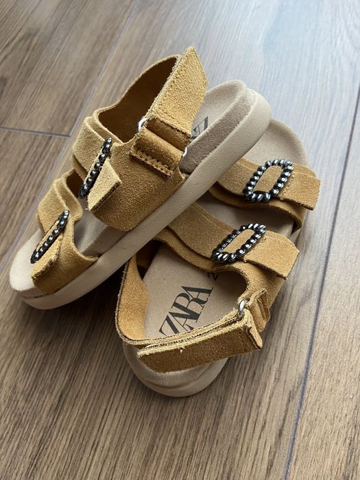 Sandale fete din piele naturala Zara, nr 24.