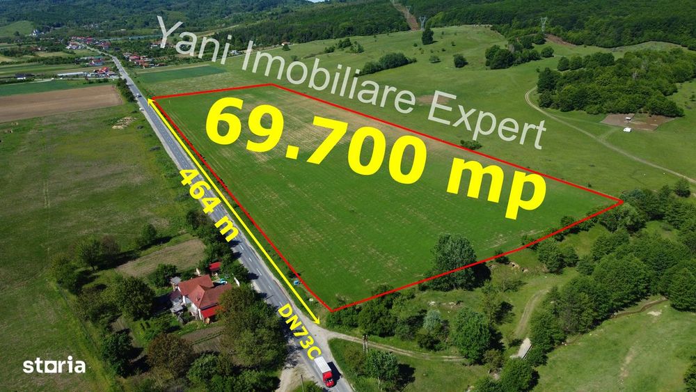 Teren de vânzare în comuna Tigveni, județ Argeș ( 69.700 mp )