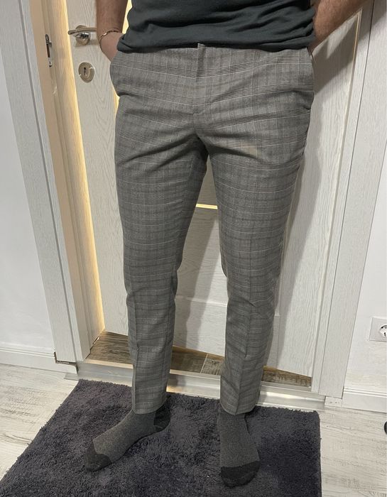 Pantaloni stofă barbati talie 32 slim tapered (ingustati jos)