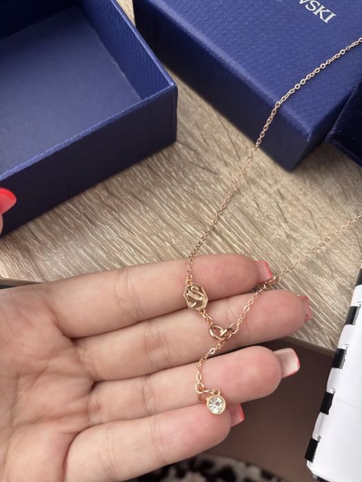 Позлатено колие Swarovski