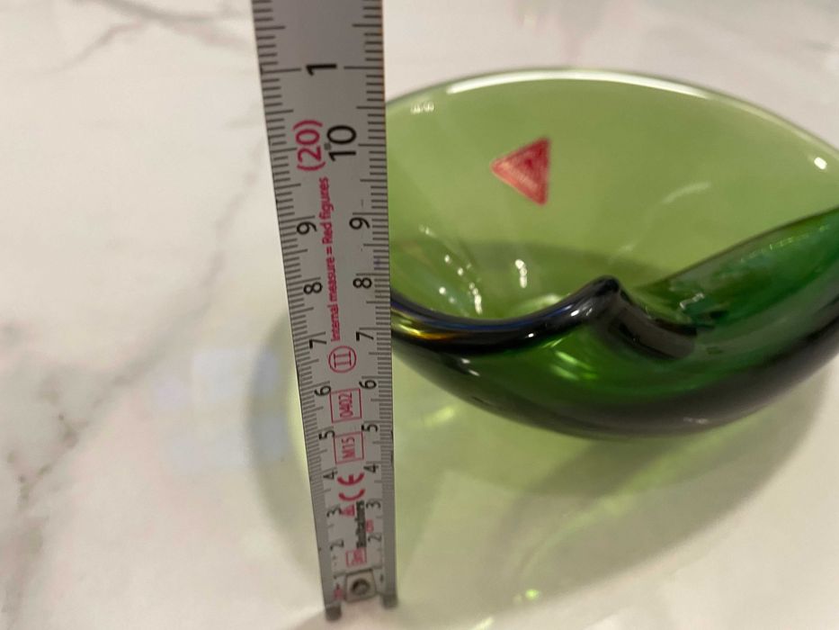 superb vas bol Murano Somersso anii 1950 verde pt depozitare bijuterii