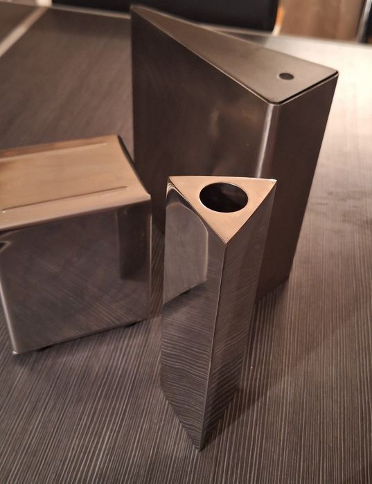 Инокс -кана, ваза, салфетник - сет, винтидж сет месо, руски лъжички