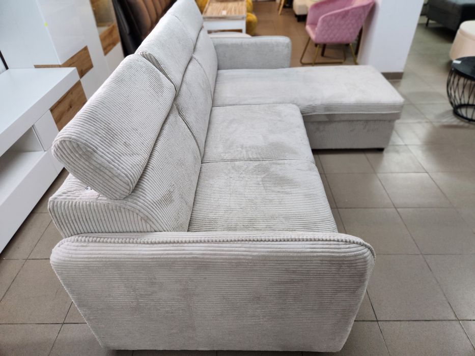 NOU Coltar modular beige, catifea raiata
