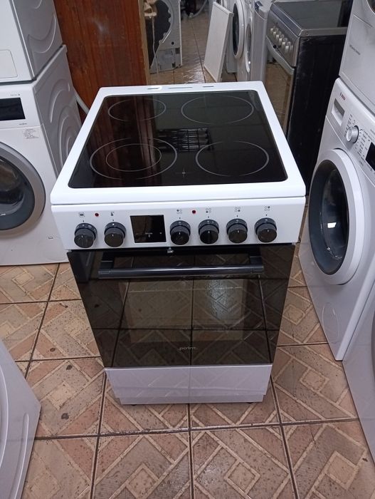 Като нова тясна 50 см печка с керамичен плот  2 години Гаранция!