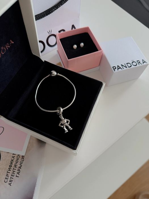НОВО Disney x PANDORA гривна + талисман + обеци | пълен пакет Пандора