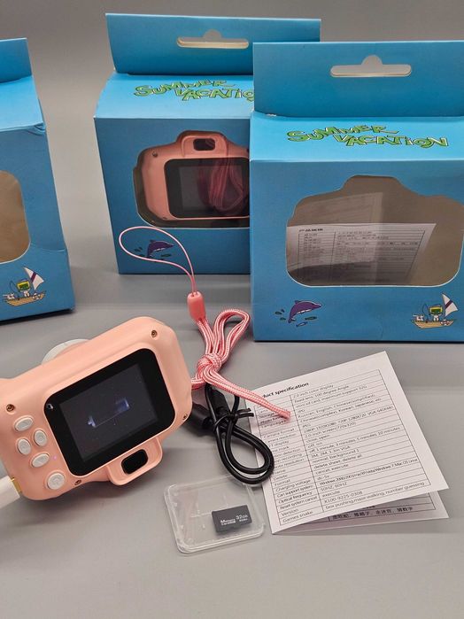 Детски дигитален фотоапарат  2'' дисплей, Full HD видео +32GB SD розов