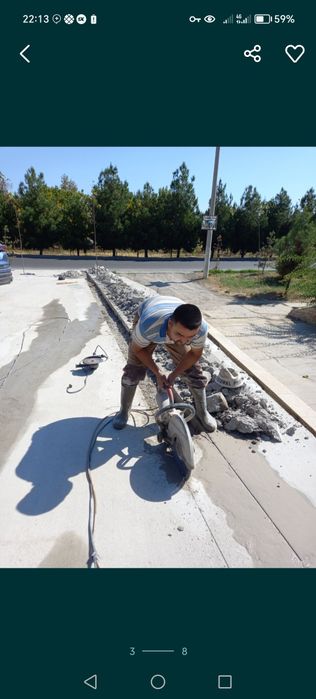 Алмазное резка алмазная бурения бетон кесиш Арзон нархда