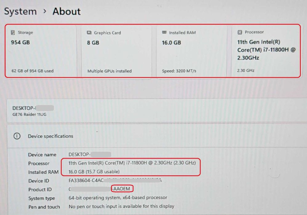 RTX 3070 8GB/Core i7-11800H/16GB RAM/1TB SSD/17.3 240Hz/ MSI Raider 76