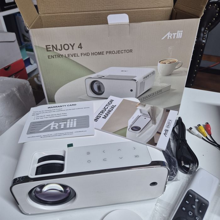 Промо Цена!Висококачествен WiFi 5G Native 4К Проектор ARTlii Enjoy4