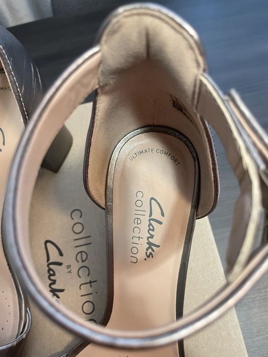 Sandale piele naturala argintie Clarks